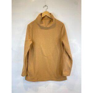 Dudley Stephens Park Slope Camel Vello Fleece Sweater Top Women's Size Medium